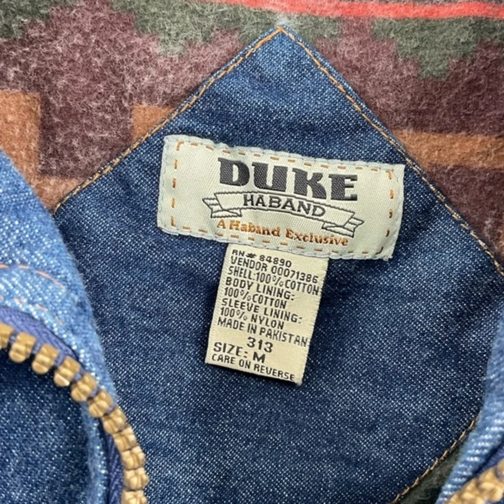 Vintage Duke Haband Fleece lined Denim Jacket Size Medium - Picture 6 of 6